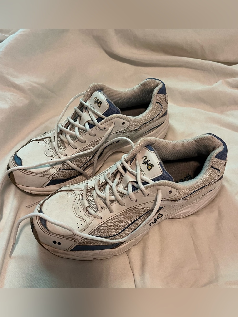 Ryka White and Blue Women's Walking Sneakers Size 8
